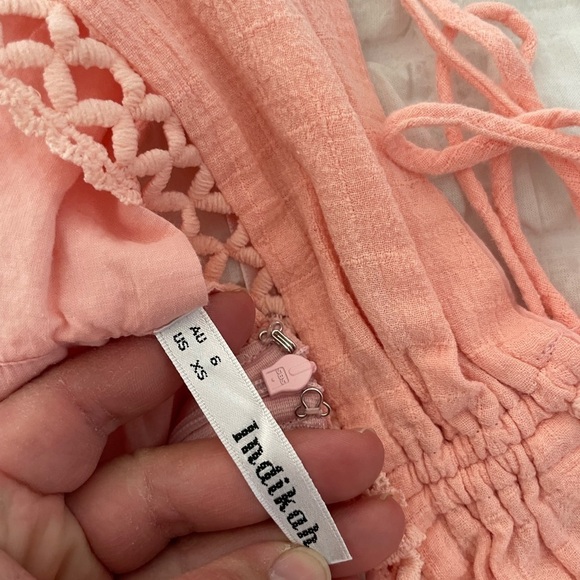 Indikah pink cotton babydoll mini dress - Picture 4 of 8